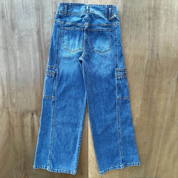 HABITUAL BOHO CARGO BAGGY WIDE LEG JEANS WOMEN’S sz 4/27 High Rise Denim - Picture 6 of 12